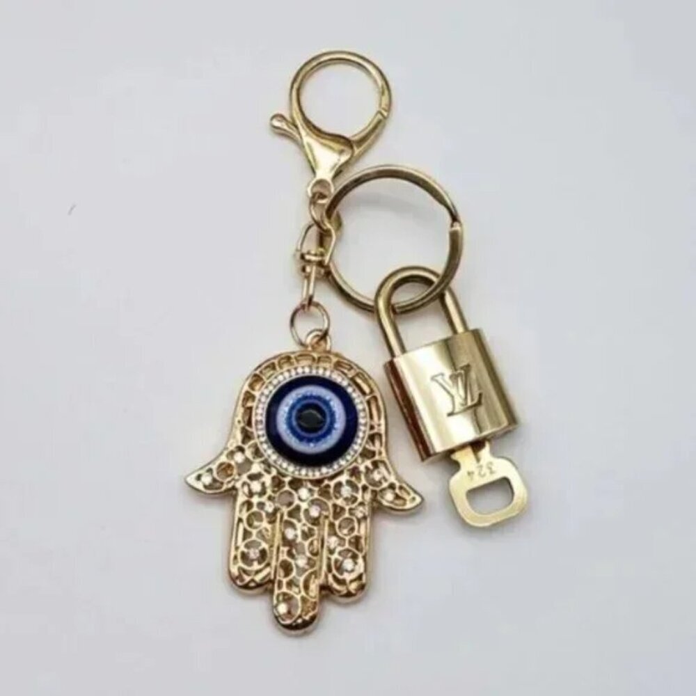 Louis Vuitton Gold and Blue Key Holder